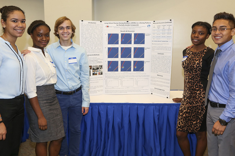 Students presenting their research projects