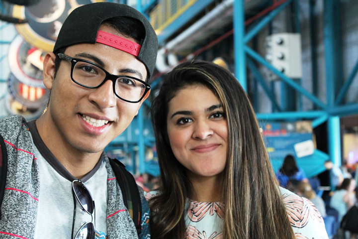 Two students from the mentoring program pose for a picture