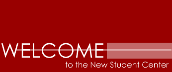 Image of welcome message to the New Student Center
