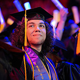 Student at graduation ceremony